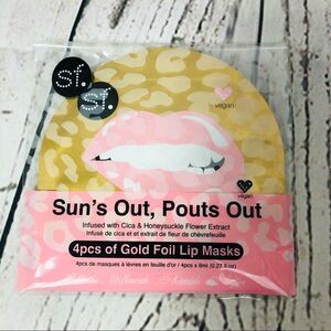 SF GLOW Vegan Sun’s Out, Pout’s Out Gold Foil Lip Masks x 4 Cica & Honeysuckle